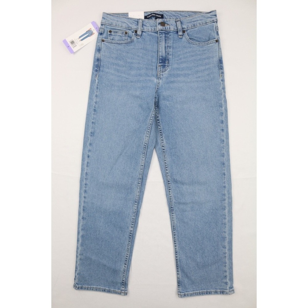 Calvin Klein Womens High Rise Jeans Blue Sz 4 Stretch Mid Wash 5 Pockets